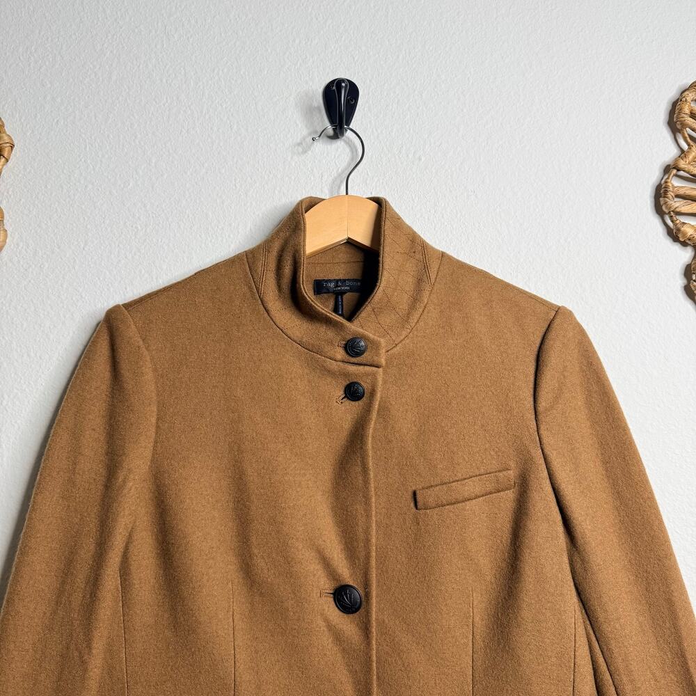 Rag & Bone Slade Wool Blazer 100% wool tailored Japanese Wool jacket Camel - Picture 4 of 13